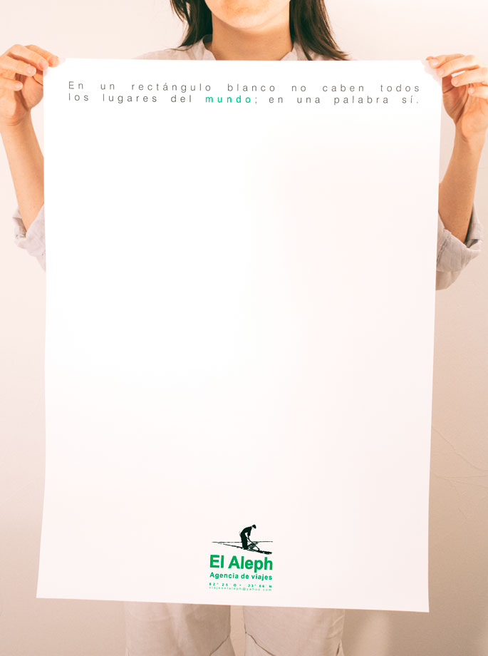 María Victoria Portelles, Un rectángulo blanco, cartel El Aleph.